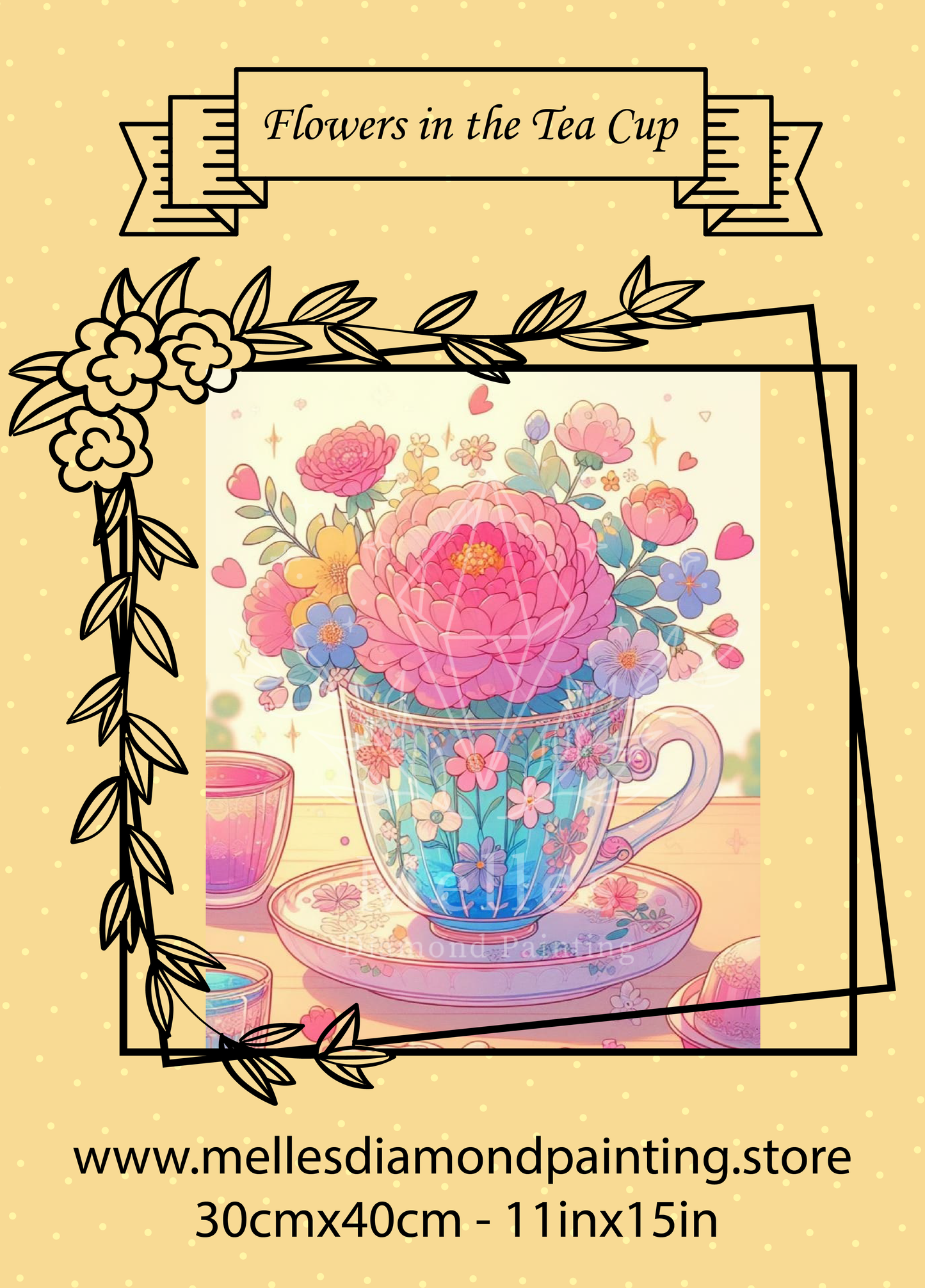 Fleurs dans la tasse de thé 